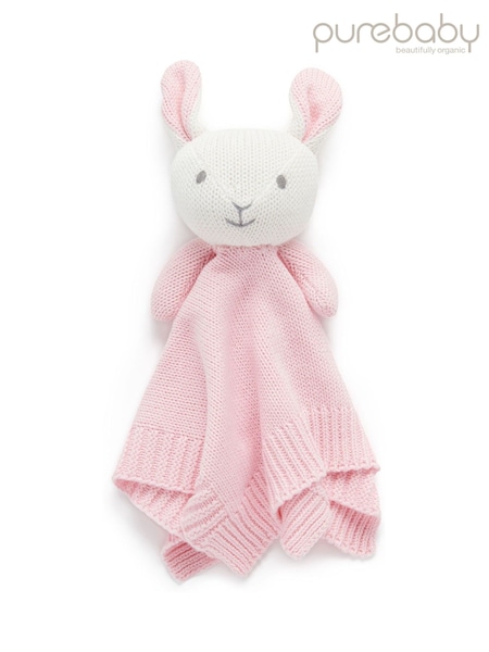 Purebaby Pink Knitted Bunny Comforter (E68177) | £18