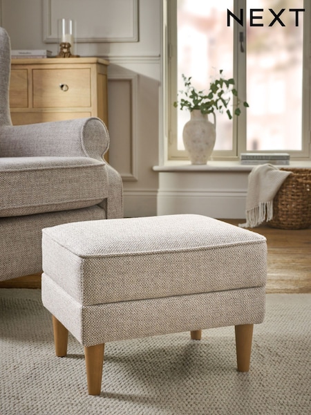 Chunky Weave Mid Natural Sherlock Storage Footstool (E68200) | £125