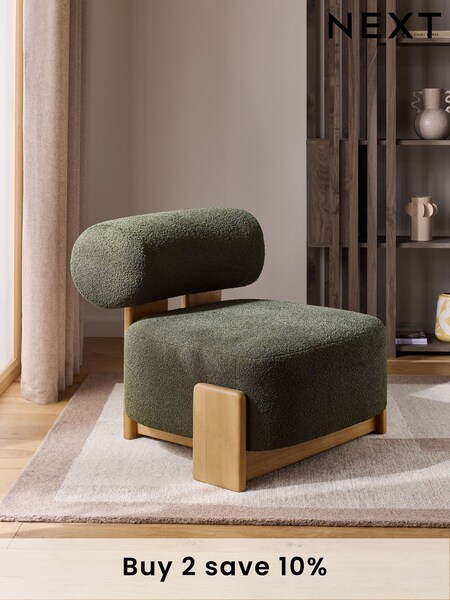 Casual Boucle Olive Nellie Accent Chair (E68202) | £375