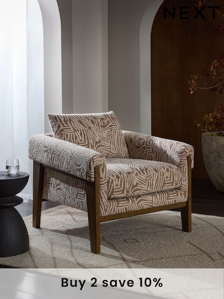 Abstract Lines Natural Sawyer Wooden Accent Chair (E68205) | £450