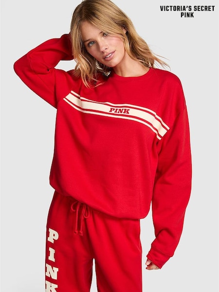 Victoria's Secret PINK Vermillion Red Fleece Sweatshirt (E68271) | £39