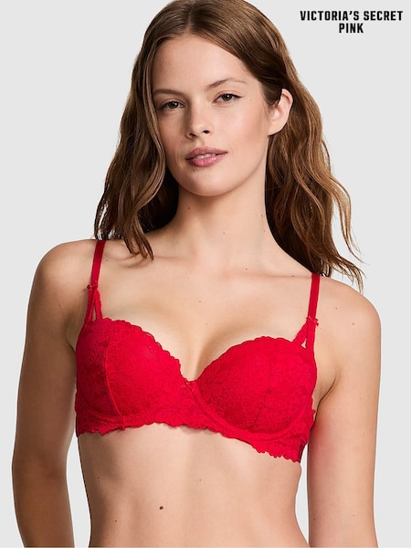 Victoria's Secret PINK Red Pepper Balcony Lace Push Up Bra (E68273) | £35