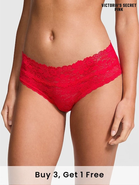 Victoria's Secret PINK Red Pepper Hipster Floral Lace Knickers (E68276) | £9
