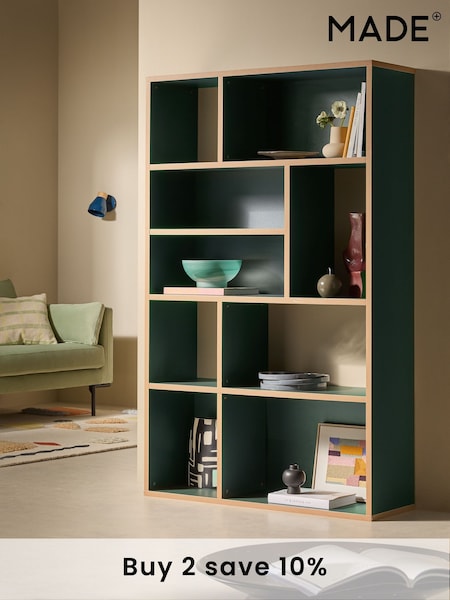 MADE.COM Green Zayla Wide Tall Shelving Unit (E68377) | £299