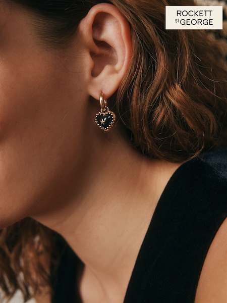 Rockett St George Gold Tone Heart Earrings (E68515) | £22