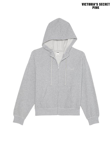 Victoria's Secret PINK Medium Heather Grey Diamante Fleece Hoodie (E68529) | £56