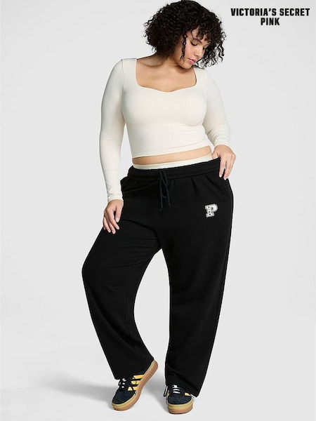 Victoria's Secret PINK Black Straight Leg Fleece Joggers (E68872) | £45