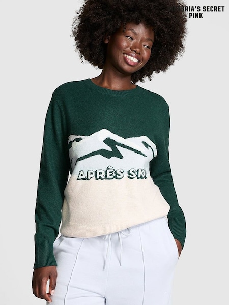 Victoria's Secret PINK Deep Forest Green Crewneck Jumper (E68900) | £49