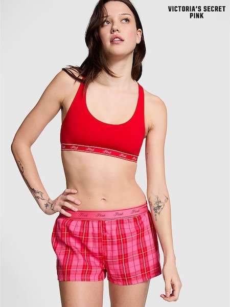 Victoria's Secret PINK Pink Rose Plaid Short Pyjama Bottoms (E68950) | £25