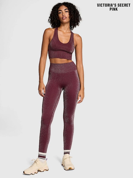 Victoria's Secret PINK Purple Rose Shine Leggings (E68969) | £45