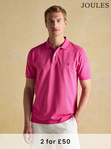 Joules Woody Deep Pink Cotton Pique Polo Shirt (E68977) | £30