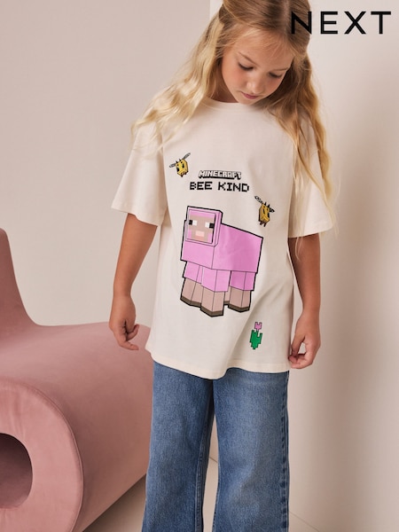 Ecru - Minecraft Oversized Graphic T-shirt (3-16yrs)