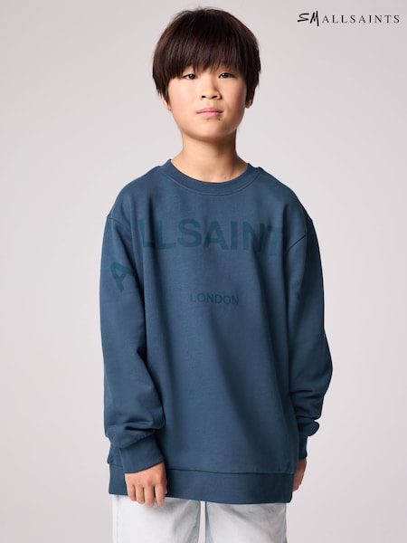 smALLSAINTS Navy Oversized Biggy Logo Crew Sweatshirt (E69031) | £32 - £36