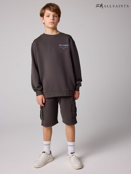 smALLSAINTS Black Oversized Underground Sweatshirt and Cargo Short Boys Set (E69038) | £38 - £42