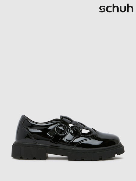 Schuh Junior BTS Lovey T-Bar Black Shoes (E69233) | £35