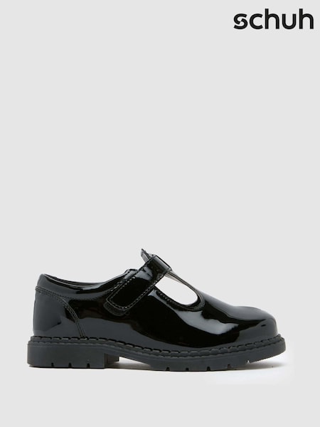 Schuh Junior BTS Lioness T-Bar Black Shoes (E69235) | £30