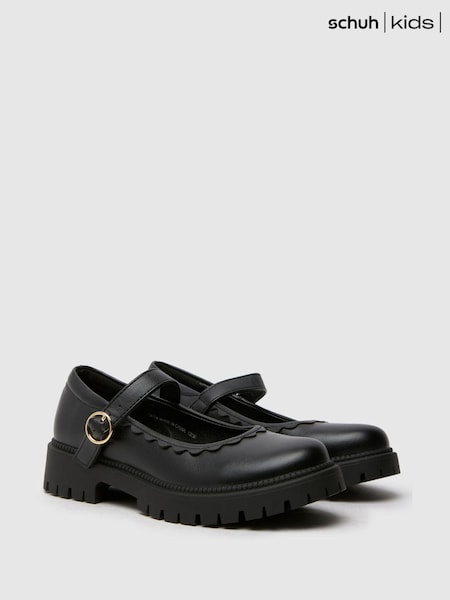 Schuh Junior BTS Leila Mary Jane Black School Shoes (E69249) | £30