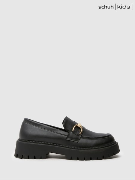 Schuh Youth BTS Lattice Black Loafers (E69264) | £38