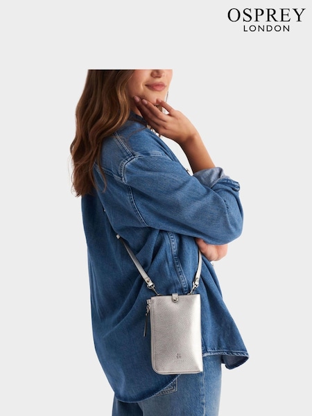 Osprey London The Electra Italian Leather Lanyard Phone Bag (E69286) | £135