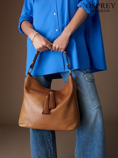 OSPREY LONDON The Vintage Savanna Leather Hobo Brown Bag (E69292) | £145