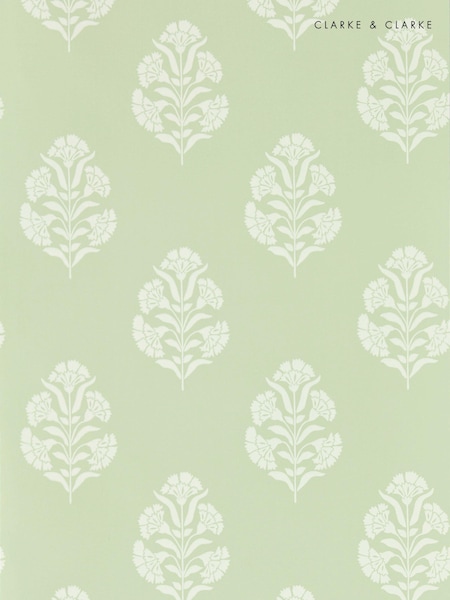 Clarke and Clarke Sage Standen Wallpaper Sample (E69352) | £1