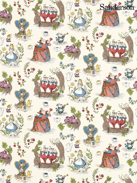 Sanderson Hundreds Thousands Alice In Wonderland Wallpaper Sample (E69370) | £1