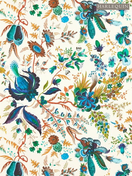 Harlequin Lapis Wonderland Floral Wallpaper Sample (E69400) | £1
