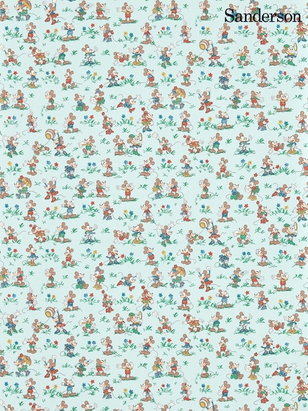 Sanderson Bonbon Blue Mickey & Minnie Wallpaper Sample (E69407) | £1