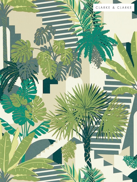 Clarke and Clarke Palm Malindi Wallpaper Sample (E69413) | £1