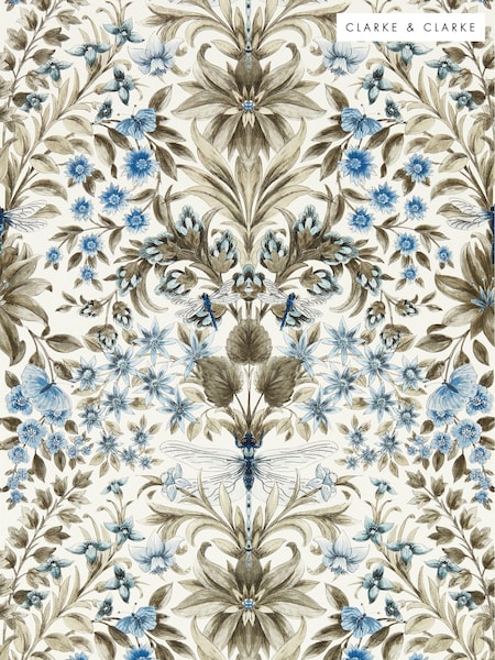 Clarke and Clarke Denim Mirabell Wallpaper Sample (E69423) | £1