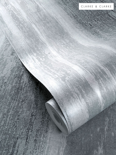Clarke and Clarke Effetto Pewter Wallpaper Sample (E69424) | £1