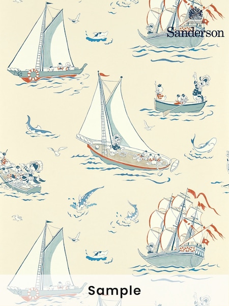 Sanderson Sea Salt Donald Nautical Wallpaper Sample (E69439) | £1