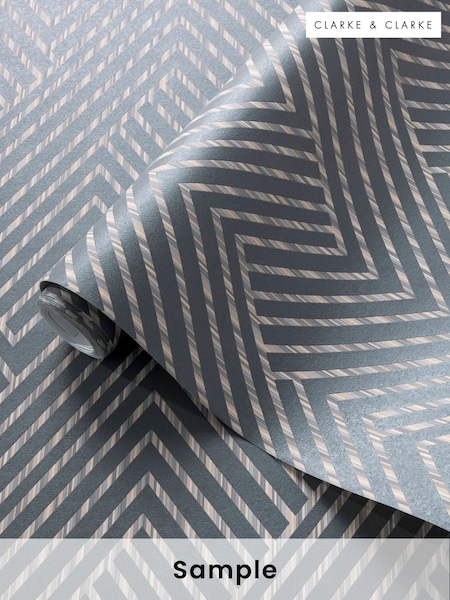 Clarke and Clarke Grassetto Charcoal Grassetto Wallpaper Sample (E69451) | £1