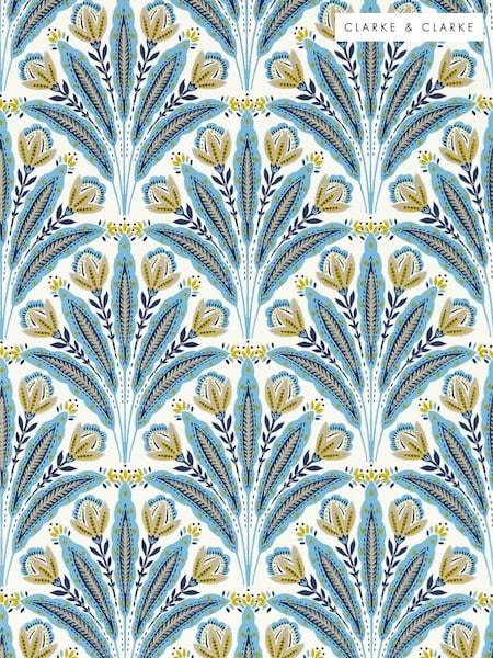 Clarke and Clarke Denim Attingham Wallpaper Sample (E69478) | £1