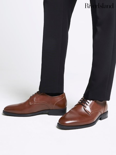 River Island Brown Chrome Check Suit Jacket (E69609) | £40