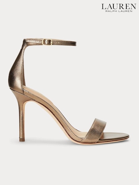 Lauren Ralph Lauren Gold Allie Metallic Nappa Leather Sandals (E69745) | £159