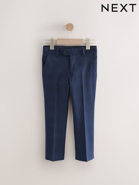 Blue/Navy Navy Check Skinny Fit Suit Trousers (3-16yrs) (E70141) | £27 - £39