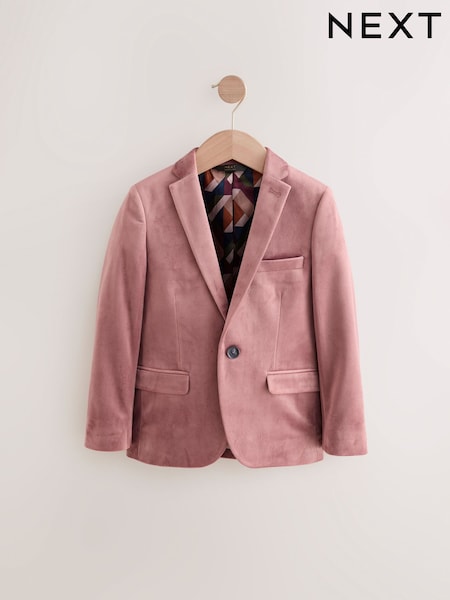 Pale Pink Velvet Suit Blazer (3-16yrs) (E70157) | £44 - £52