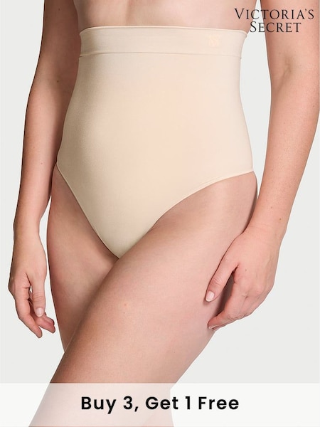 Victoria's Secret Marzipan Nude Thong Seamless Shaping High Waist Knickers (E70364) | £25