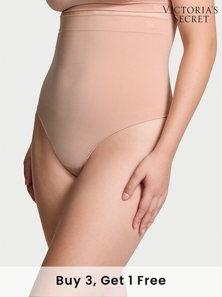 Victoria's Secret Macaron Nude Thong Seamless Shaping High Waist Knickers (E70371) | £25