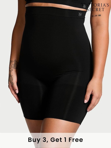 Victoria's Secret Black Short Seamless Shaping High Waist Knickers (E70374) | £45