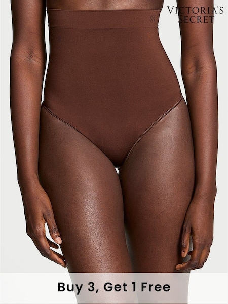 Victoria's Secret Ganache Nude Thong Seamless Shaping High Waist Knickers (E70376) | £25