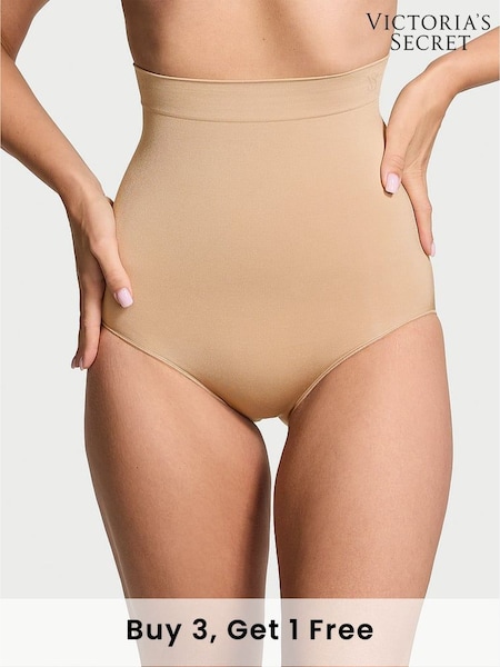 Victoria's Secret Praline Nude Brief Seamless Shaping High Waist Knickers (E70377) | £25