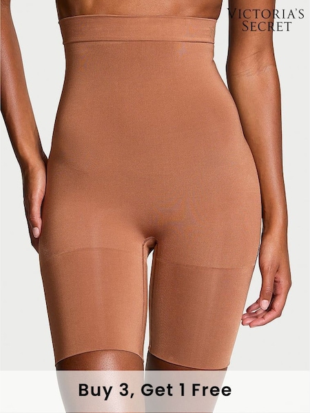 Victoria's Secret Caramel Nude Short Seamless Shaping High Waist Knickers (E70379) | £45