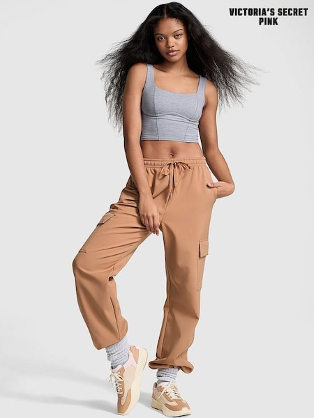 Victoria's Secret PINK Toffee Brown Fleece Cargo Trousers (E70385) | £59 - £60
