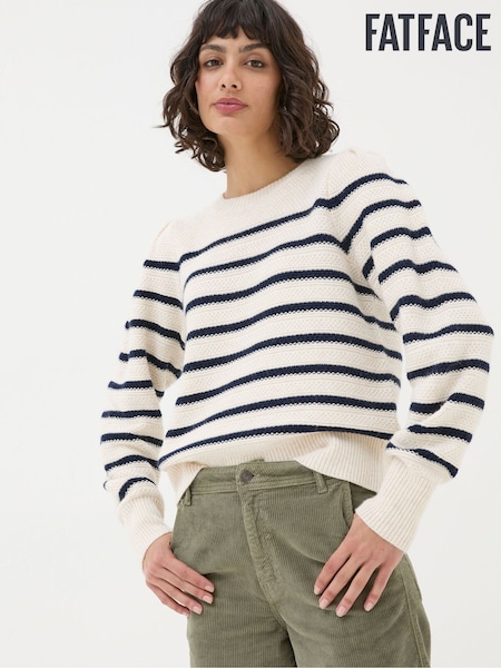 FatFace Eliana Cream Stripe Jumper (E70687) | £49.50