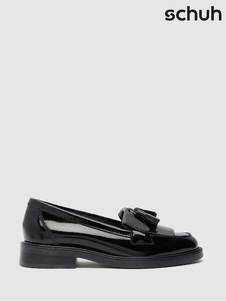 Schuh Wide Fit Lizzie Leather Compass Black Shoes (E70786) | £55
