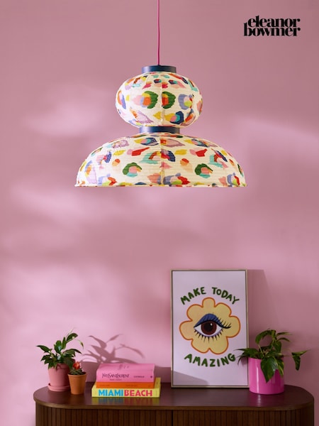 Eleanor Bowmer Multi Leopard Print Lantern Pendant Light (E70807) | £149