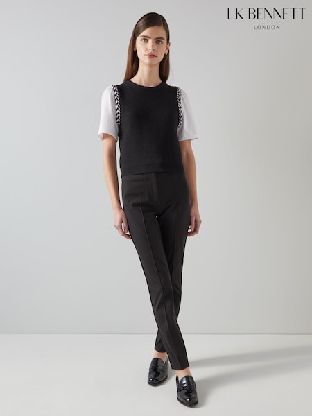 LK Bennett Black Slim Stretch Esen Square Pocket Trousers (E70823) | £189