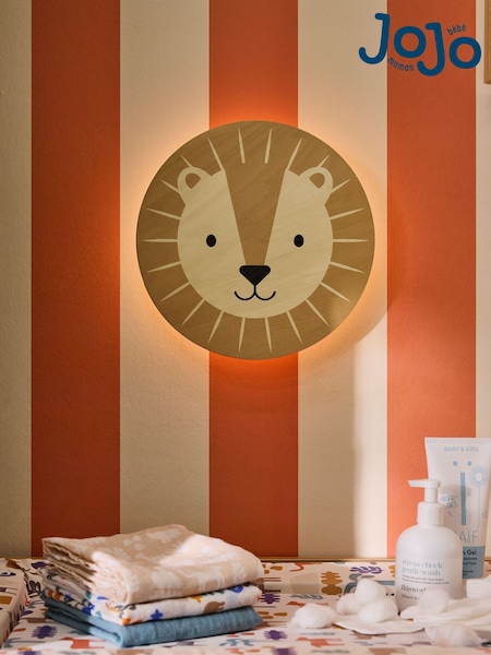 Jojo Maman Bébé Wood Rechargable Luca Lion Wall Light (E70824) | £55